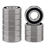 XiKe 10 Pcs 6204-2RS Double Rubber Seal Bearings 20x47x14mm, Pre-Lubricated and Stable Performance and Cost Effective, Deep Groove Ball Bearings.