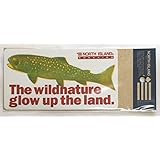 釣りステッカーNo.15　The wildnature glow up the land. 15×8cm NORTH　ISLAND