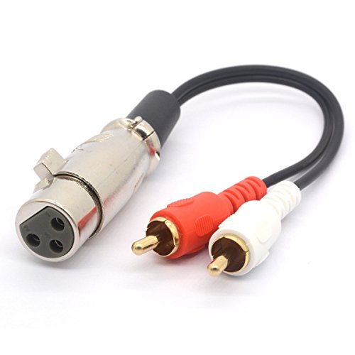 XLR to RCA Y Splitter Cable, 1 XLR Female to 2 RCA Male Stereo Plug Adapter Cable Stereo Audio Extension Cord