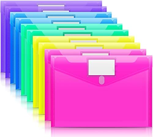 Sooez 10 Pack Plastic Envelopes Poly Envelopes, Clear Document Folders ...