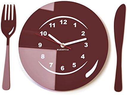FLEXISTYLE Modern kitchen wall clock TABLEWARE (dark brown (wenge))