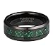 iTungsten 6mm 8mm Black Tungsten Carbide Rings for Men Women Wedding Bands Celtic Dragon Purple/Green/Red Carbon Fiber Inlay Beveled Edges Polished Comfort Fit
