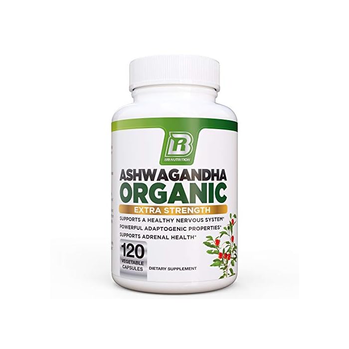 BRI Nutrition Organic Ashwagandha - Supports Healthy Mood, Energy Levels & Calm State of Mind - 1400mg Per Service (120…