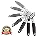 Can Opener - Manual Easy Turn - Sharp Blade for Smooth Edge Opening - Safety Magnetic Lid Lifter - Comfortable Soft Grip Silicone Handles for Seniors and Arthritic Hands -Black- Bonus Bottle Opener