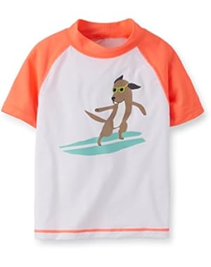 Baby Boys' Surfer Dog Rashguard, White, 18m