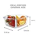 Meal Prep Divided Glass Containers with Snap Lock Vented Lids - BPA Leak Free (27 oz, 3.4 cups, Square 2 Compartment) Microwave Dishwasher Freezer Oven Bake Safe Food Storage - Gift Set (3 Pack)