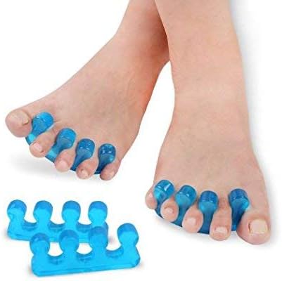 Gugzy Silicone Gel Orthotic Toe Finger Separator Alignment Fingers Cushion Foot Care for Overlapping Special for Manicure Pedicure and Nail Art (1 Pair, Blue)