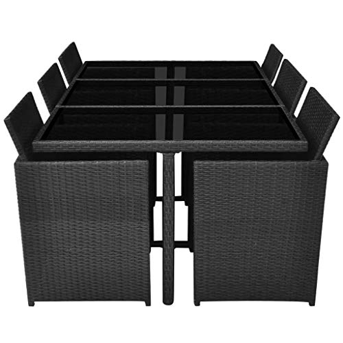 Tidyard Garten Essgruppe 27-TLG. Poly Rattan Gartenmöbel Set Tischset Sitzgruppe | Tisch und Stuhl Set | Gartentisch und Stühle | Gartensofa Set – Bild 7