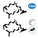 Yoaokiy Double Curtain Rod Brackets, 2 Sets(6Pcs), No Drill Adjustable Curtain Rod Holders Tap Right Into Window Frame for Bedroom Decoration(Black)