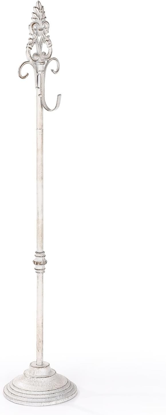 Wreath Hangers - Wreath Stands for Display, Retro White Standing Wreath Holder, Wrought Iron Wreath Hanger Stand, Fleur-De-Lis Tall Floor and Tabletop Christmas Wreath Stands for Porch, New Year Wreath, Party Decor