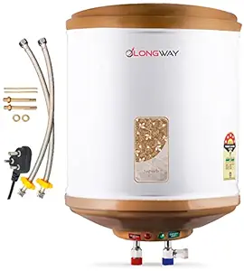 Longway Superb 6 ltr with Free Installation Kit Automatic Instant Water Heater with Multiple Safety System & Anti-Rust Coating 5 Star Rated (Ivory, 6 Ltr, Pack of 1)