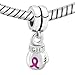 LuckyJewelry Fight Breast Cancer Awareness Pink Ribbon Boxing Glove Charms for Charm Bracelet (Fight Breast Cancer)