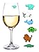 Baby Shower Wine Charms - Magnetic Wine Glass Markers - Animal Theme Set of 6 Drink Markers