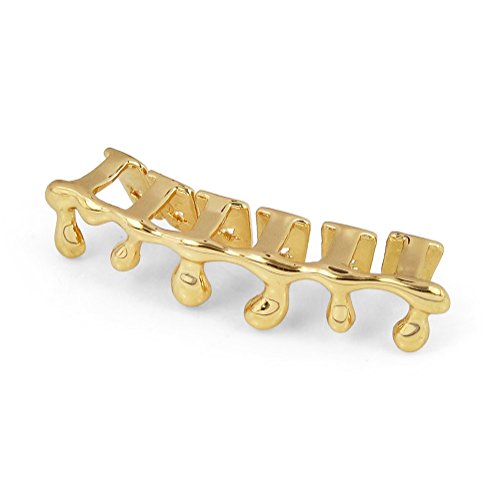 UPC 605757920276, JINAO Custom 14k Rose Gold Plated Hip Hop Teeth Drip Grillz Caps Lower Bottom Grill (GOLD)