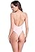SHEKINI Women's High Cut One Piece Backless Thong Swimsuits (S, Pink - A)