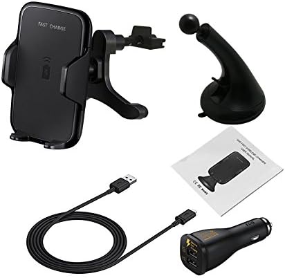 Wireless Fast Charger Car Mount - ABOLISS QI Wireless Fast Charger Cell Phone Holder for iPhone X , 8, 8 Plus, Galaxy S8, S8 +, Note 8, HTC, Nexus 7 / 6 and Other Qi Enabled Devices