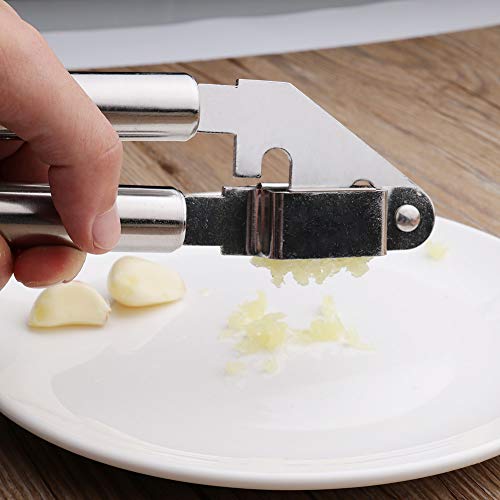 Garlic Press, Stainless Steel Garlic Mincer, Crusher, Smasher, Rocker with Sturdy Construction - Professional Food Grade, Rust proof, Easy Squeeze and Clean, Dishwasher Safe, By Venoya - Thumbnail 4