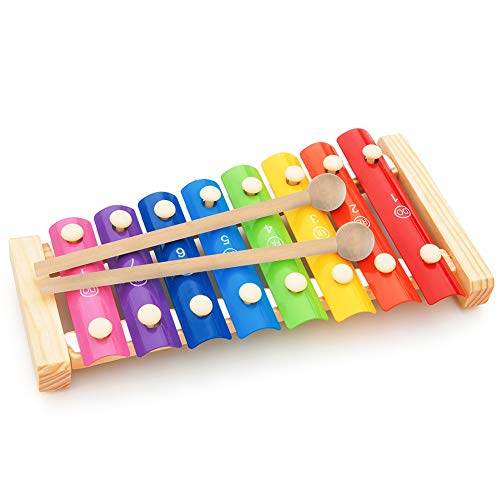 BKpearl 8 Pcs Wood Mallets Percussion Sticks, 8 Inch Drum Sticks Drumsticks or Glockenspiel, Xylophone, Chime, Woodblock, and Bells