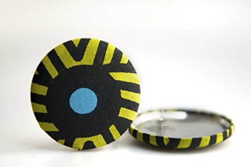 Fabric button earrings (1 7/8"), African fabric button earrings, Ankara fabric button earrings, Fabric Earrings, Button earrings (Isha)