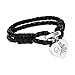 K-Y Engraved Always in My Heart Memorial Urn Bracelet Stainless Steel Black Leather Cremation Urn Bracelet Cremation Jewelry