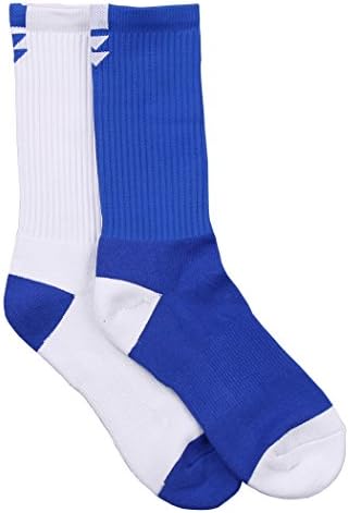 Athletic Performance Crew Sock (Home &amp; Away 2 Pack) (Royal/White, Large/X-Large)