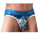 Mens Boxer Briefs, Toponly Sports Underpants Bulge Camouflage Print Underwear for Men (Fashion Blue, M)