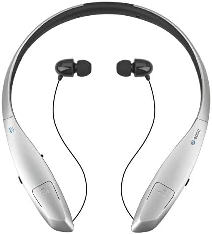 Bluetooth Headset Chof HB-900C V4.0 Call Vibrate Alert Wireless Neckband Stereo Music Sport Noise Cancelling Sweatproof Bluetooth Headphones Retractable Earbuds (Silver)