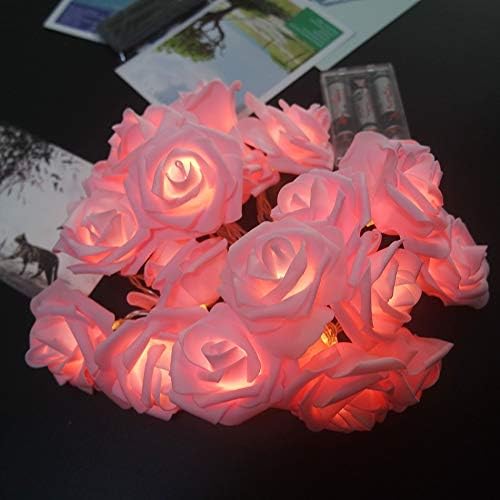 Fantes LED Rose Flower String Lights Battery Operated for Wedding Home Party Birthday Festival Indoor Outdoor Decorations (Pink Rose Warm Lights - Image 4
