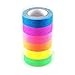 Outworld 6-Pack Ultra Bright UV Blacklight Reactive Fluorescent Tape - Cloth Gaffer Tape - Six Colors
