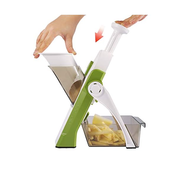 Vegetable-ChoppersONCE-FOR-ALL-Multifunctional-Vegetable-Slicer-with-Stainless-Steel-Blades-Manual-Food-Cutter-for-Chef-and-Household ONCE FOR ALL Mandoline Vegetable Slicer, Manual Kitchen Veg Chopper Stainless Steel Blade for Julienne, Cubes, Fried…