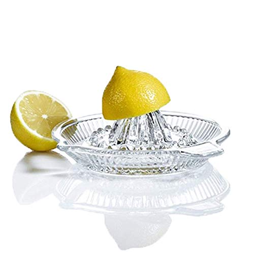 Crystal Lemon Squeezer Citrus Juicer, Extractor Manual Hand with Handle and Pour Spout, Heavyweight Crystal Glass