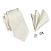 CAOFENVOO Beige Neckties Silk Mens Tie with Gift Box for Men Hanky Set