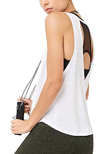 image for Mippo Women's Sexy Open Back Workout Tops Backless Yoga Tops Loose Fit