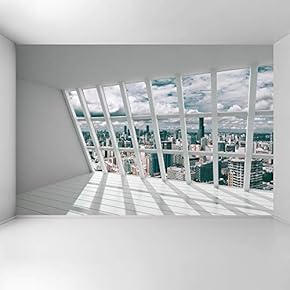 Wall Mural 3D Cityscape Removable Wallpaper Wall Sticker for Bedroom Living Room - 66x96 inches