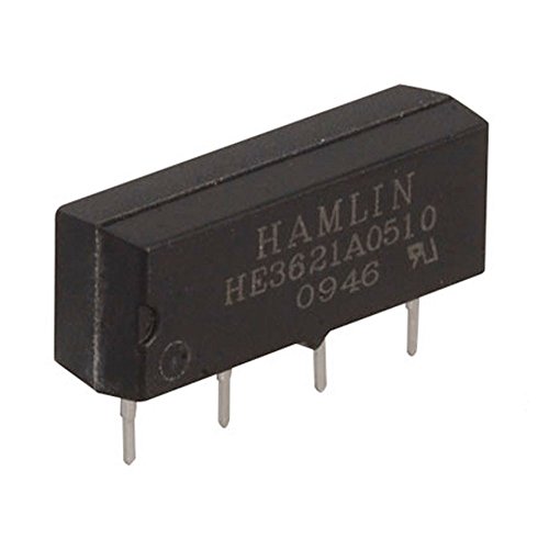 Hamlin ElectronHE3621A0510 Electromechanical Relay Single Pole Single Throw No 0.5Amp 5V 500 Ohm Through Hole
