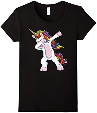 Womens Dabbing Unicorn Shirt - Funny Unicorn Dab Tshirt Gift XL Black