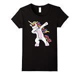 Womens Dabbing Unicorn Shirt - Funny Unicorn Dab Tshirt Gift Medium Black