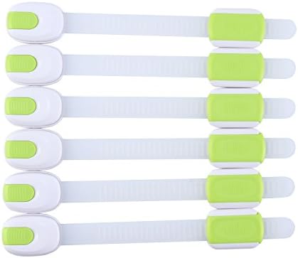 iHaushalt Child Safety Locks, Pack of 6 Baby Proofing Cabinet Locks Adjustable and Strong Adhesive Latches for Cabinets Door, Drawers, Fridge, Appliances