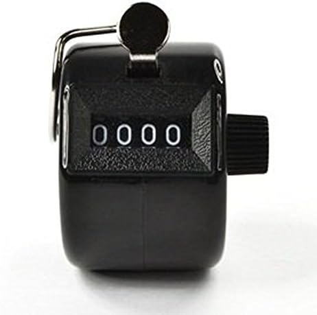 Handheld Tally Counter 4 Digit Display for Laps Sports Events Golf Coach Training Cliker, Black