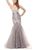 Albizia Women's Sweetheart Bead Empire Waist Mermaid Prom Dresses(10)