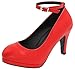 Allegra K Woman Round Toe Ankle Strap Pumps