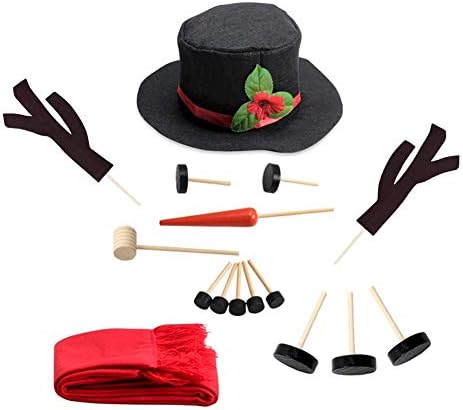 Snowman Making Kit Christmas Day Decoration Gift 14 / 16Pcs Snowman Kit, Snowman Decor Kit Winter Party Kids Outdoor Toy Decor