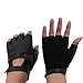Evaliana Genuine Leather Sheepskin Fingerless Driving Gloves Motorcycle Biker