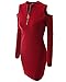 JayJay Women Off Shoulder Zipper Neck Long Sleeve Bodycon Club Party Dress
