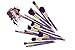 Makeup Brushes BS-MALL Synthetic Makeup Brush Set Eyelash Foundation Blending Blush Eyeliner Face Powder Makeup brushes(15 PCS,Golden Purple)
