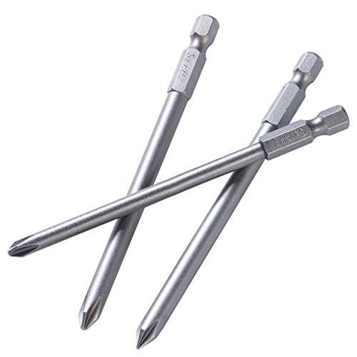 Hymnorq 9pc Phillips Crosshead Screwdriver Bits Set - Quick Release 1/4” Hex Shank for Easy Attachment - Solid S2 Steel Alloy, Magnetic Tip, 100mm Long - Fit All Standard Bit Holders & Power Tools - Thumbnail 3