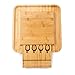 Premium Bamboo Cheese Board with Stainless Steel Knife Set | Great Gift Idea | Size 13''x13''x2''