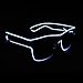 Aquat Glow Flashing LED Neon Rave Glasses El Wire Sunglasses Light up Costumes For Party, EDM, Halloween RB01 (White, Black Frame)