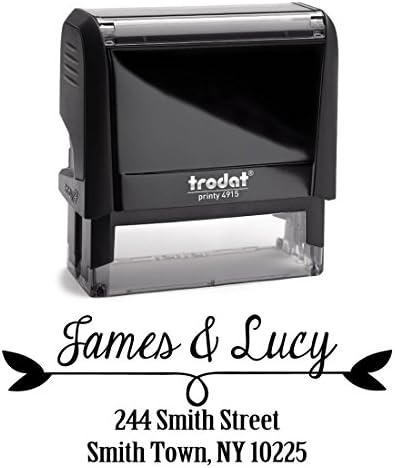 Personalized Self Inking Stamp - Return Address Stamp Customized - Custom Rubber Stamp – Housewarming Gift – Wedding Address Labels – Large 3 Lines – Family Last Name Customized Stamp