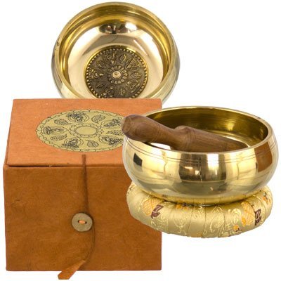 Tibetan Singing Bowl Set Wheel of Life (each)